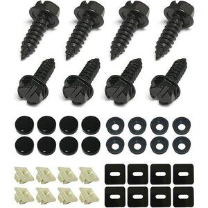 Black License Plate Screws Fastener Kit